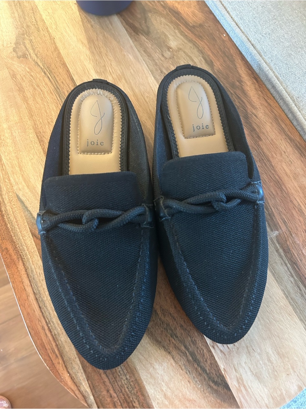 Joie Black Braided Woven Slip-On Mules, Size 8.5